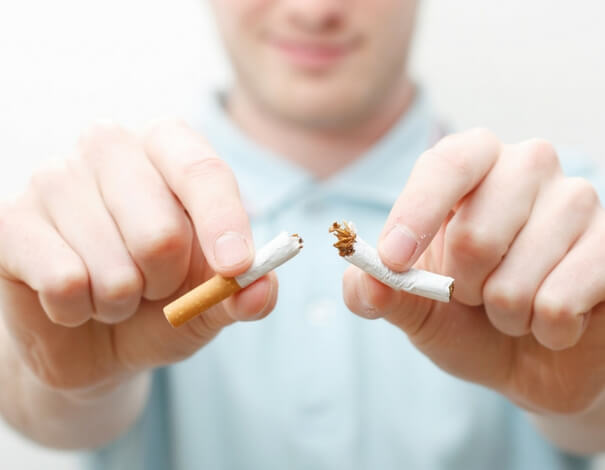 Man quitting cigarette