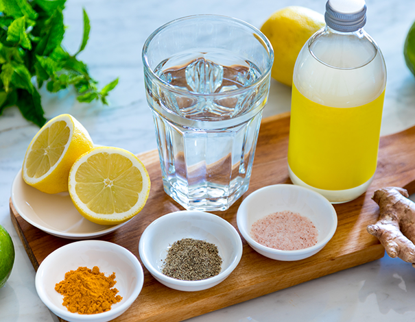 Detox ingredients on a plank - Detox Diets