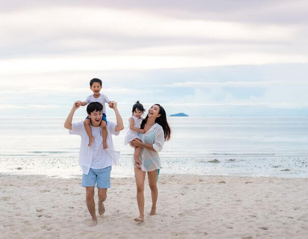 family at the beach