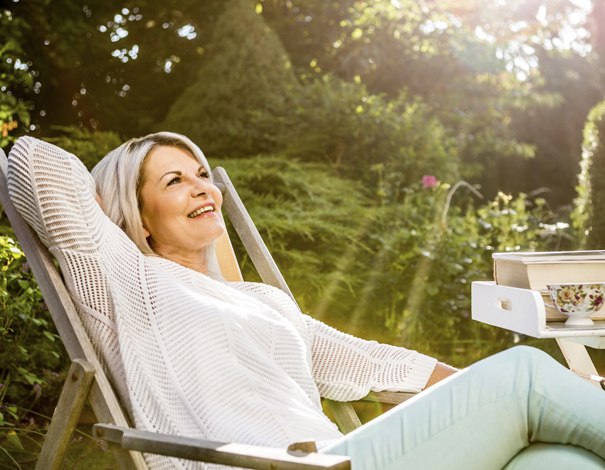 woman on medication enjoying the sun