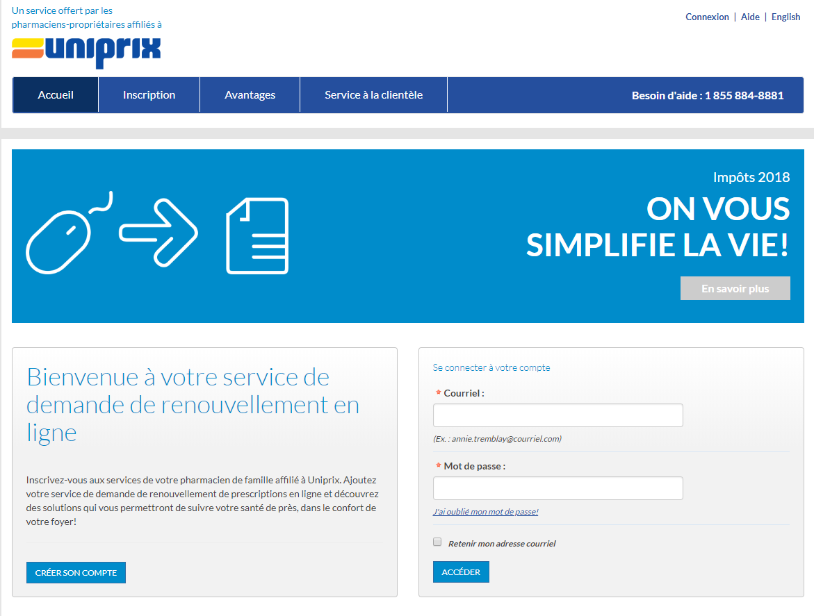 Uniprix achat en ligne